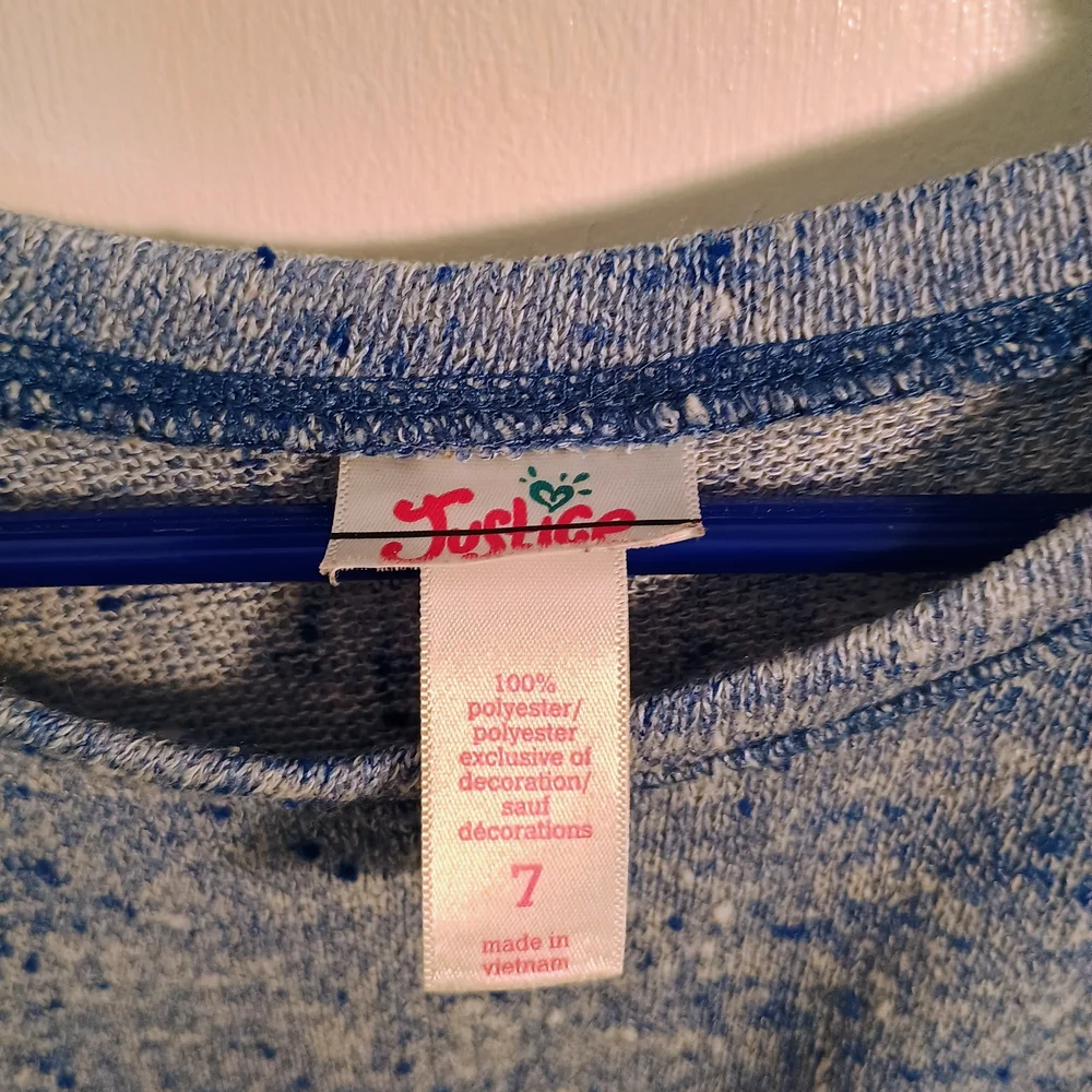 Justice Speckled Blue Knit Top
